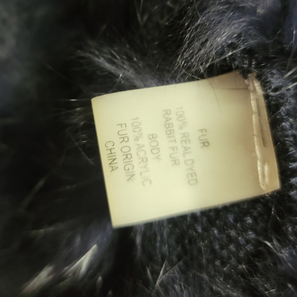 Metric Knits 100% Rabbit fur vest - Navy - Picture 10 of 10